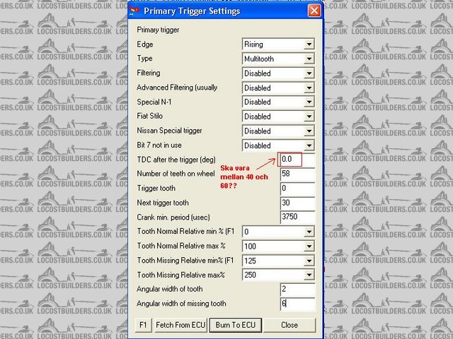 Trigger setting